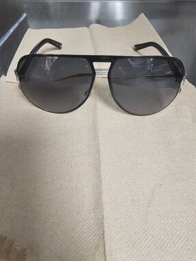 Dior Black Sunglasses with Green and Red Accents